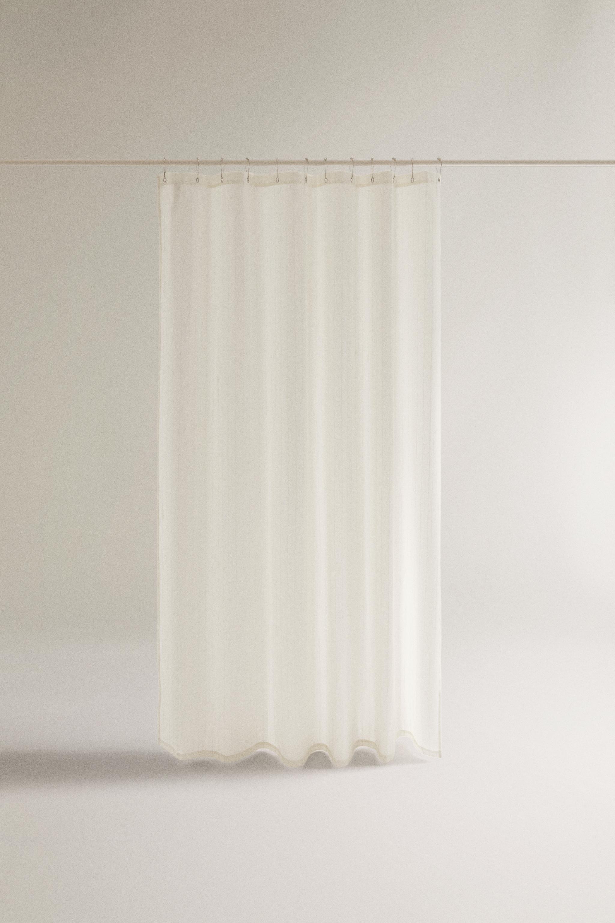 JACQUARD LINEN SHOWER CURTAIN